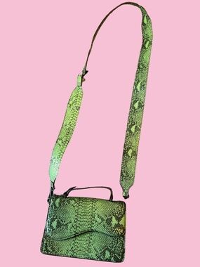 Hvisk Green Snake Print Crossbody Bag